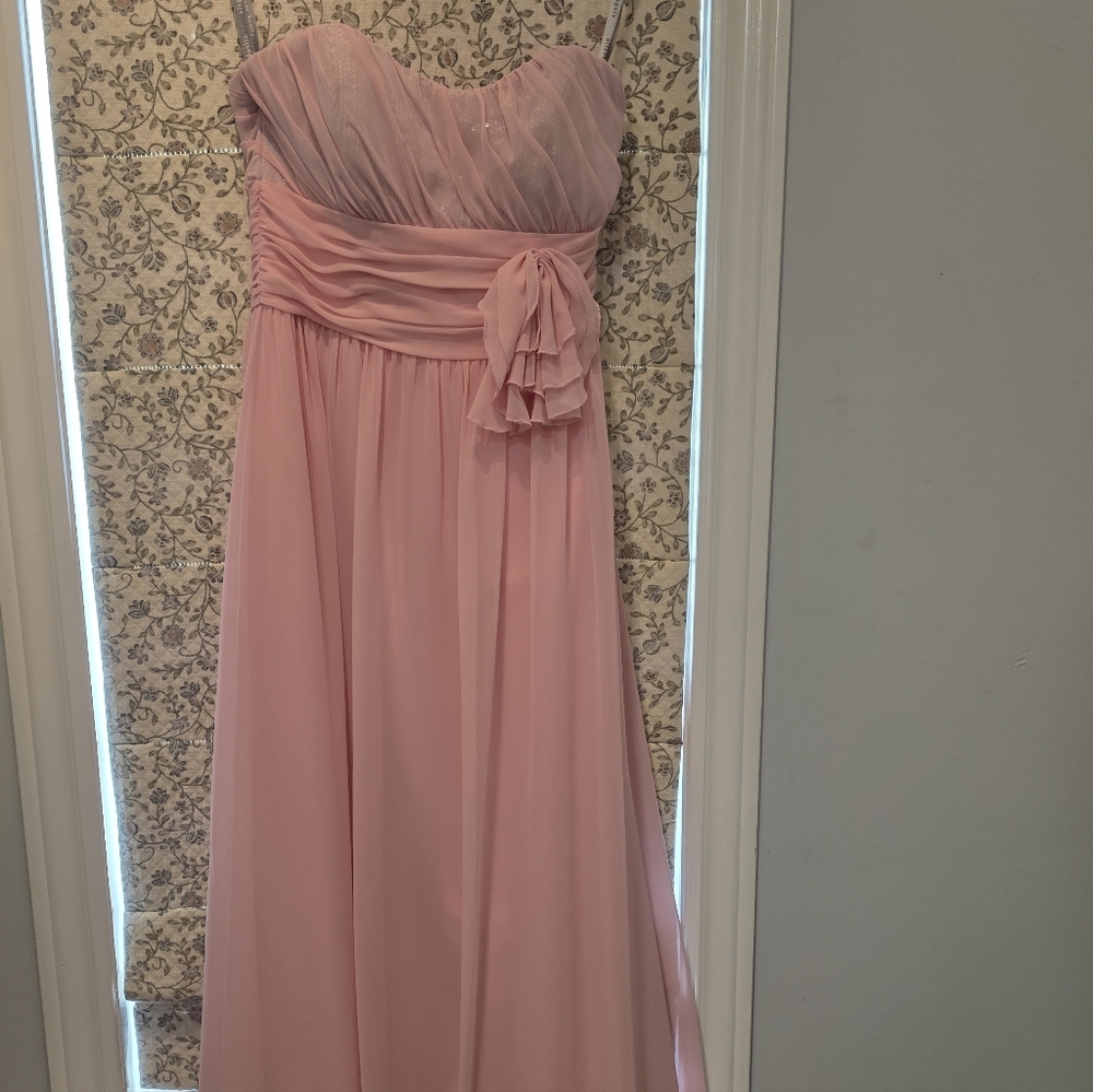 Elegant Pink Strapless Gown